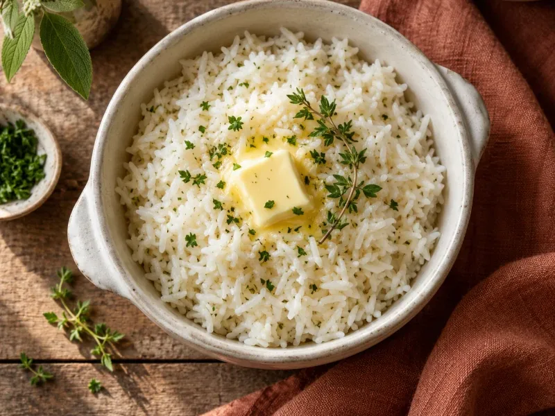Buttered White Rice, as the finished dish