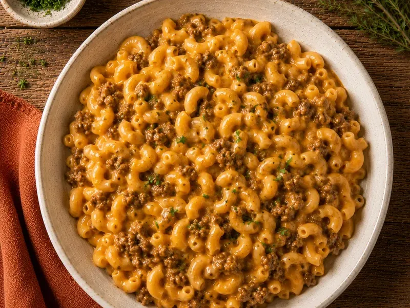 Cheeseburger Macaroni Skillet, as the finished dish