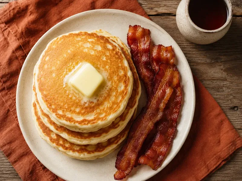 Pancakes & Bacon, as the finished dish